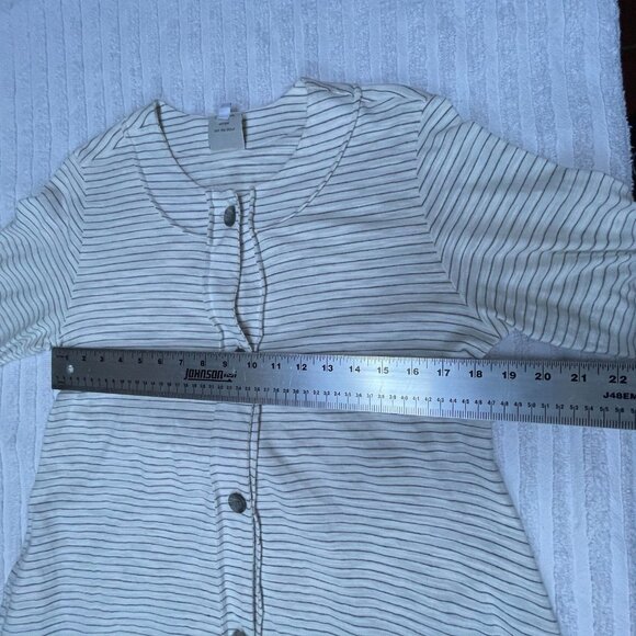 Spirit House Women's Medium Long Sleeve Button Down Shift Dress Striped White - Picture 7 of 9